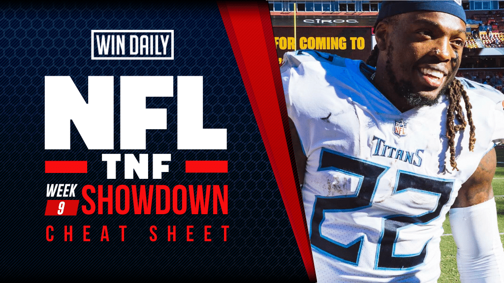 NFL Week 9 Cheat Sheet – TNF Showdown Slate | WIN DAILY® – DFS & Sports ...