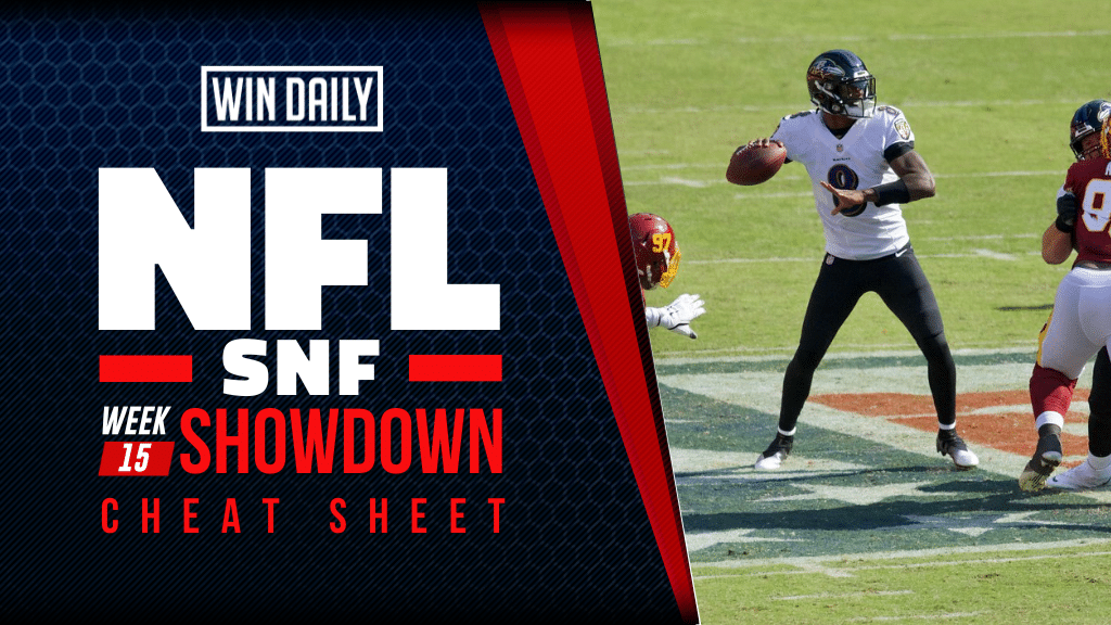 Nfl Week 15 Cheat Sheet Snf Showdown Slate Win Daily® Dfs